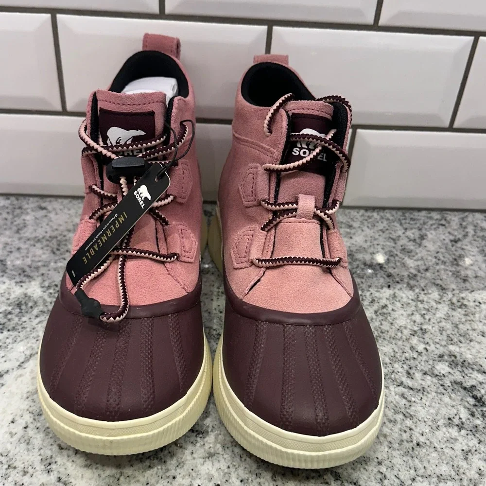 Sorel Kids 6 Out N About IV Classic WP Boot Mauve Waterproof Suede Duck Boot